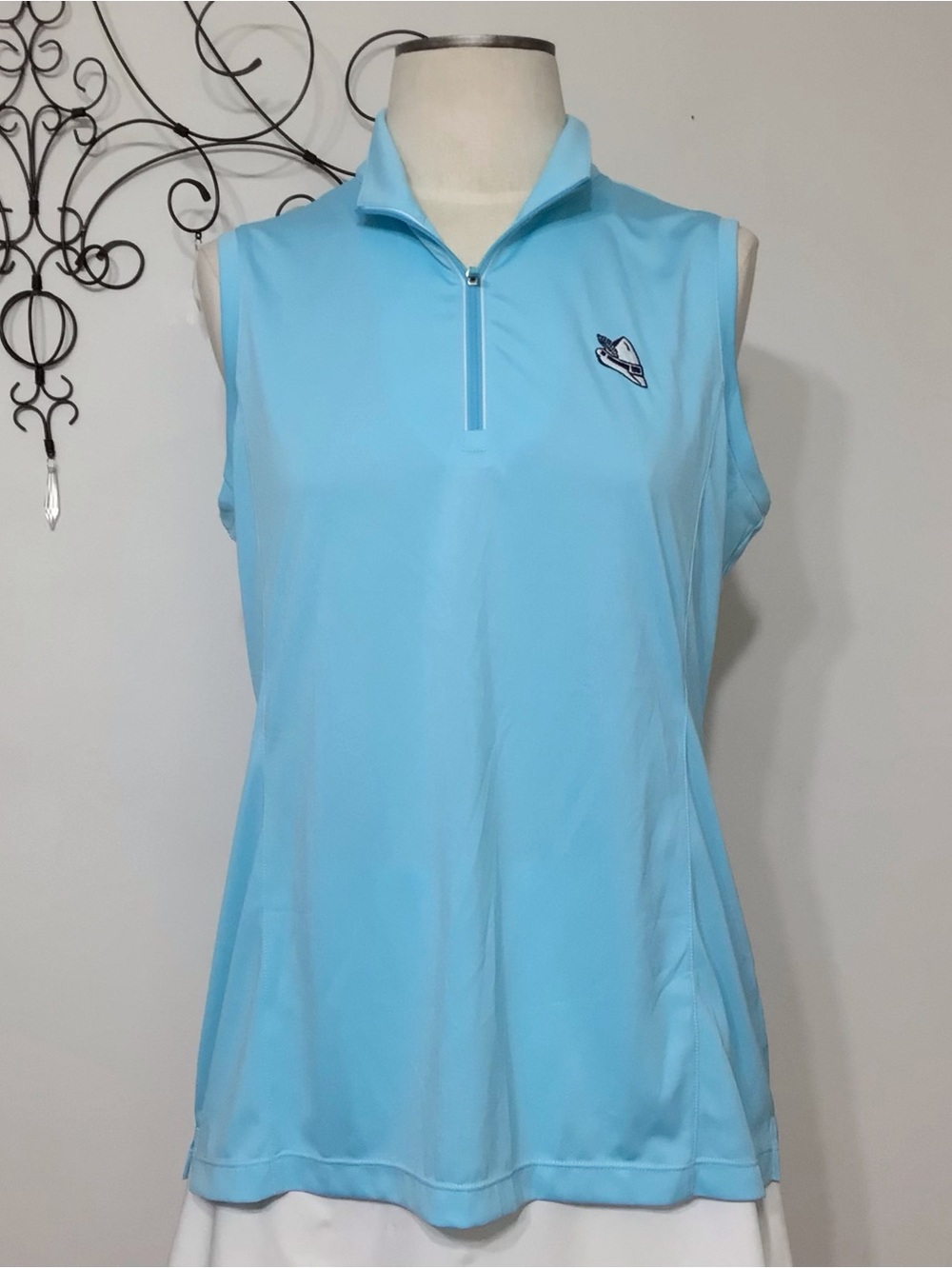 EP Pro Women's Sleeveless Figi Blue Golf Polo with Zip